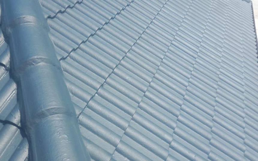 A Pretoria East roof freshly coated with Hybrid Liquid Rubber waterproofing
