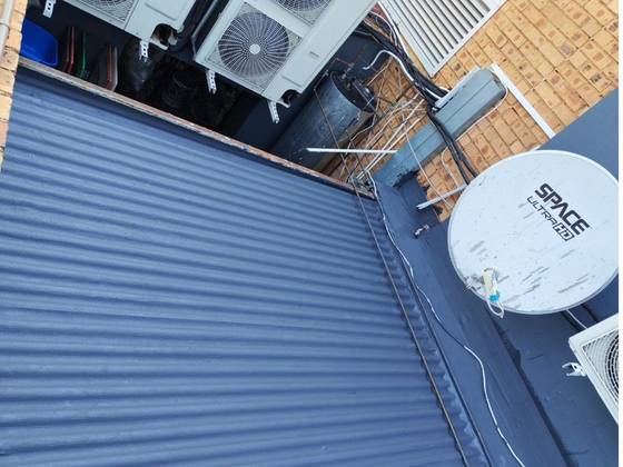 IBR roof sheeting sealed with liquid rubber coating
